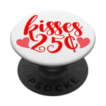 25 Cent Kisses Funny St Valentin Kissing Booth Kiss Love PopSockets PopGrip Adhésif