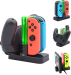 Chargeur Compatible Avec Nintendo Switch&oled, Station De Chargement Compatible Avec Joycon Et Compatible Avec Pro Controller Avec Indicateur De Charge Et Câble De Charge De Type C