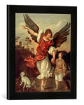 Kunst für Alle 'Encadré Image de Titien vecelli après Titian Raphael and Tobias, 1507–8, d'art dans Le Cadre de Haute qualité Photos Fait Main, 30 x 40 cm, Noir Mat