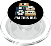 Retro Cassette Tape Floppy Disc CD 90s Birthday Gift PopSockets PopGrip for MagSafe