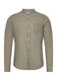 Casual Friday Cfanton Ls Cc Striped Linen Mix Shi Khaki Green