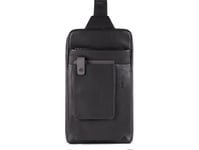 Piquadro Piquadro, Tallin, Leather, Bag, Mono Sling, Black, For Men, 20 X 33 X 5 Cm For Men