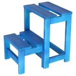 Mueblear - Tabouret / escabeau à 2 marches bleu - Bleu