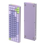 ATTACK SHARK M71 Clavier de Jeu mécanique personnalisé en Aluminium CNC, tri-Mode-BT5.0/2.4G sans Fil/Filaire, Rechargeable 4600 mAh, 68% Hotswap Gasket, éclairage RVB 14 Chroma pour Mac&Win-Lavande