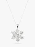 E.W Adams 18ct White Gold Diamond Star Cluster Pendant, White Gold