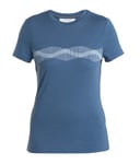 Icebreaker Women's Merino 150 Tech Lite III Short Sleeve Tee Mountain Lines Dawn, S