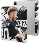 Étui Pour Ipad Pro 2021 Neymar 12,9 Pouces, Type Ordinateur Portable, Support À Trois Volets Avec Porte-Stylo, Veille/Réveil Automatique