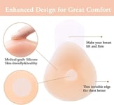 Women Adhesive Strapless Bras Silicone Push Up Nipple Covers (XL)