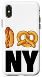 Coque pour iPhone X/XS Cool New York Food, Cool New York City Illustration Graphic