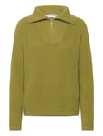 Selected Femme Slfbloomie Ls Knit Half Zip Noos Grön