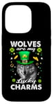 iPhone 14 Pro Wolves Are My Lucky Charms St Patricks Day Irish Wolf Case