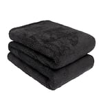 Brentfords Teddy Fleece Blanket Large Throw Over Bed Plush Super Soft Warm for Sofa Bed Bedspread, Black - 150 x 200 cm