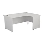 Office Hippo Professional Right Corner Office Desk, L-Shaped Desk, Strong & Reliable Panel Desk, Office Table With Integrated Cable Ports, PC Desk For Office & Home - White