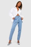 Womens Basics High Waisted Mom Jeans - White - 8, White