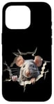 iPhone 16 Pro Mouse Hole Peeking Mice Cute Mouse Costume Boys Girls Men Case