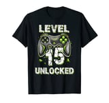 Level 15 Unlocked Birthday Boy Video Gamer Controller T-Shirt