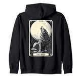 The Wolf Tarot Card Howling At The Moon Wolves Lover Zip Hoodie