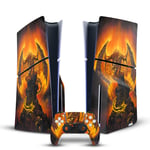 OFFICIAL ED BEARD JR DRAGONS VINYL SKIN FOR SONY PS5 SLIM DISC EDITION BUNDLE