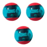 Hundleksak Squeezz Action Red Medium 3-p Kong 6,2 cm