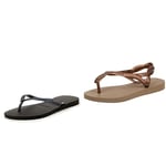 Havaianas Slim Femme, Noir, 37/38 Luna Femme, Rose Gold/Rose Gold, 39/40