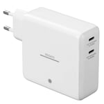 Deltaco 230V 2x USB-C PD GaN oplader med powerbank - 9600 mAh