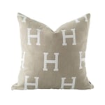 Croker Horse Housse de Coussin 45,7 x 45,7 cm – Lettre H brodée de Style Moderne et Tendance pour canapé, Salon, Chambre à Coucher