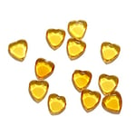 mesbilles - 4 Billes Coeur Plate Jaune - Galet en Verre 20 mm - Billes Plates