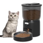 Balimo Distributeur Croquettes Chat Automatique, 3L Distributeur Croquettes Chat, Minuterie Programmable Distributeur De Croquettes pour Chat, 6 Repas par Jour, Convient Aux Chiens et Chats, Noir