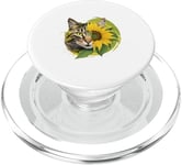 Chat mignon jaune assis parfum tournesol papillon PopSockets PopGrip pour MagSafe