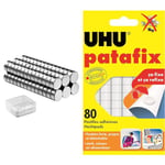 Sapphome 60PCS Petits Aimants de Réfrigérateur,Aimants Néodyme Puissants & UHU Patafix Blanche - pastilles adhésives prédécoupées, pâte à Fixer, repositionnables, Blanche