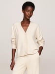 Tommy Hilfiger Knitted Lounge Cardigan, Heathered Oat