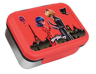 MIRACULOUS Fun House 006086 Ladybug Boite goûter INOX pour Enfant H.6,5 X L.17 X P.13,5 CM Rouge