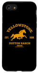 Coque pour iPhone SE (2020) / 7 / 8 Yellowstone Dutton Ranch Est. 1886 Running Horse Brown Logo