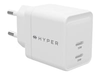 Hyperjuice - Strömadapter - Gan - 35 Watt - Power Delivery 3.0 + Pps, Quick Charge 3.0 - 2 Utdatakontakter (24 Pin Usb-C) - Vit - Europa