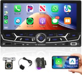 Apple Carplay Autoradio 2 Din avec Android Auto Bluetooth Mains Libres 6.86 Pouces Écran Tactile Autoradio avec Mirror Link Bluetooth FM/USB/AUX/TF/Type C/EQ/DVR Commandes au Volant Caméra(Q667)