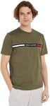 Tommy Hilfiger Men's Short Sleeve Round Neck T-Shirt, Green (Battle Green), S