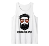 Mens Football Dad Funny Messy Hair Beard Football Dad Tank Top