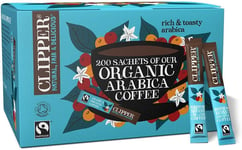 Clipper Fairtrade Organic Medium Roast Arabica Instant Coffee 200 Sachets Blue