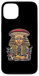 Coque pour iPhone 13 Pharaon King Tut Chapeau de champignon égyptien