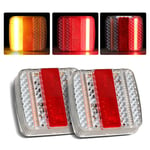 Yinaolan Feux de Remorque LED Arrière 12V - 2Pcs Lumières LED de Remorque Étanches Ensemble de Lampes de Clignotant pour Caravane Tracteur Camion Van Camion RV