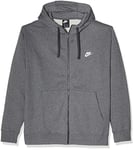 Nike Sportswear Club, Sweat-Shirt à Capuche et Zip sur Toute la Longueur Homme, Charbon De Bois/Anthracite Blanc, 2XL