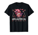 Happy Valentines Day Gnome For Women Cute Love Heart Pattern T-Shirt