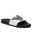 Emporio Armani Mens GBSlide Eagle - White material_Patent_Leather - Size UK 9.5