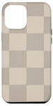 Coque pour iPhone 12 Pro Max Beige clair classique à carreaux Grand damier Beige Tan