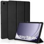 EasyAcc Étui Coque Compatible avec Samsung Galaxy Tab A9+/ A9 Plus 11 Pouces 2023, Protection Ultra Fin en Cuir PU avec Fonction Réveil/Sommeil Automatique pour SM-X210/X215/X216/X218 - Noir