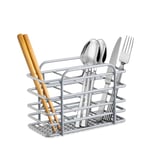 Casa & Casa Wire Coated Cutlery Holder, Kitchen Utensils Drying Rack, Knife & Spoon Holder, Self-Draining Rack, Kitchen Accessories, Rust Resistance Holder, Utensils Rack, Cutlery Drainer, Grey