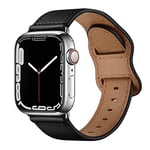 Bracelet en Cuir Compatible avec Apple Watch Band 45mm 41mm 44mm 40mm 38mm 42mm Bracelet de Remplacement en Cuir Véritable pour iWatch Series 7 6 SE 5 4 3 2 1