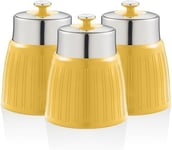 🎁 Swan Retro Canisters Set Tea Coffee Sugar SWKA1024YELN (Yellow)