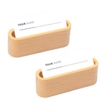 Sixfolo Porte-Cartes de Visite de Bureau en Bois 2 Pièces Support de Carte de Visite en Bois de Hêtre Présentoir Porte Cartes de Visite Professionnel pour Organisateur de Tables de Bureau