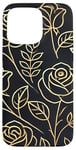 Coque pour iPhone 15 Pro Max Rose florale botanique, style minimaliste, roses d'amour